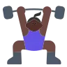 Woman Lifting Weights: Dark Skin Tone Emoji 🏋🏿‍♀️ image - Tossface style