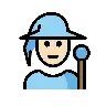 Mage: Light Skin Tone Emoji 🧙🏻 image - OpenMoji style
