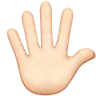 Hand With Fingers Splayed: Light Skin Tone Emoji 🖐🏻 image - Apple style