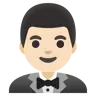 Man In Tuxedo: Light Skin Tone Emoji 🤵🏻‍♂️ image - Google Noto Color style