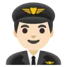 Man Pilot: Light Skin Tone Emoji 👨🏻‍✈️ image - Google Noto Color style