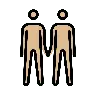 Men Holding Hands: Medium-Light Skin Tone Emoji 👬🏼 image - OpenMoji style
