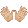 Open Hands: Medium-Light Skin Tone Emoji 👐🏼 image - WhatsApp style