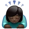 Woman Bowing: Dark Skin Tone Emoji 🙇🏿‍♀️ image - WhatsApp style