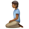 Person Kneeling: Medium-Dark Skin Tone Emoji 🧎🏾 image - WhatsApp style
