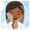 Woman In Steamy Room: Medium-Dark Skin Tone Emoji 🧖🏾‍♀️ image - Google Noto Color style