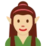 Woman Elf: Medium-Light Skin Tone Emoji 🧝🏼‍♀️ image - Twitter / X (Twemoji) style