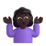 Woman Shrugging: Dark Skin Tone Emoji 🤷🏿‍♀️ image - Microsoft 3D Fluent style