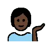 Person Tipping Hand: Dark Skin Tone Emoji 💁🏿 image - OpenMoji style