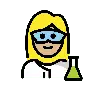Woman Scientist: Medium-Light Skin Tone Emoji 👩🏼‍🔬 image - OpenMoji style