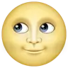 พระจันทร์เต็มดวงกับใบหน้า Emoji 🌝 image - WhatsApp style