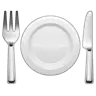 Emoji Forchetta e coltello con piastra 🍽 image - WhatsApp style