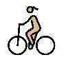 Woman Biking: Medium-Light Skin Tone Emoji 🚴🏼‍♀️ image - OpenMoji style
