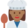 Woman Cook: Medium-Dark Skin Tone Emoji 👩🏾‍🍳 image - Twitter / X (Twemoji) style