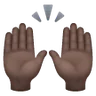 Raising Hands: Dark Skin Tone Emoji 🙌🏿 image - Samsung style