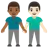 Men Holding Hands: Light Skin Tone, Medium-Dark Skin Tone
