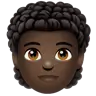 Person: Dark Skin Tone, Curly Hair Emoji 🧑🏿‍🦱 image - WhatsApp style