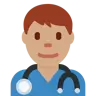Man Health Worker: Medium Skin Tone Emoji 👨🏽‍⚕️ image - Twitter / X (Twemoji) style