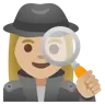 Woman Detective: Medium-Light Skin Tone Emoji 🕵🏼‍♀️ image - Google Noto Color style