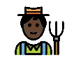 Man Farmer: Dark Skin Tone Emoji 👨🏿‍🌾 image - OpenMoji style