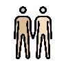 People Holding Hands: Medium-Light Skin Tone, Light Skin Tone Emoji 🧑🏼‍🤝‍🧑🏻 image - OpenMoji style