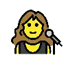Woman Singer Emoji 👩‍🎤 image - OpenMoji style