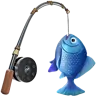 เบ็ดตกปลาและปลา Emoji 🎣 image - Apple style