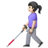Woman With White Cane: Light Skin Tone Emoji 👩🏻‍🦯 image - Samsung style