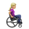 Woman In Manual Wheelchair Facing Right: Medium-Light Skin Tone Emoji 👩🏼‍🦽‍➡️ image - Apple style
