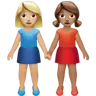 Women Holding Hands: Medium-Light Skin Tone, Medium Skin Tone Emoji 👩🏼‍🤝‍👩🏽 image - Apple style