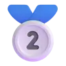 2 위 메달 Emoji 🥈 image - Microsoft 3D Fluent style