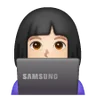 Woman Technologist: Light Skin Tone Emoji 👩🏻‍💻 image - Samsung style